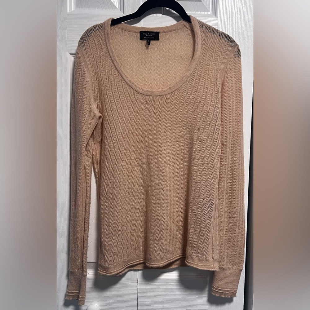 Rag and Bone Blush Pink Estelle Cashmere Sweater
